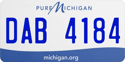 MI license plate DAB4184