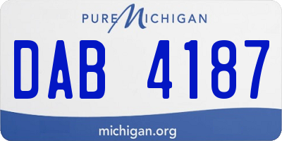 MI license plate DAB4187