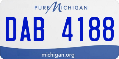 MI license plate DAB4188