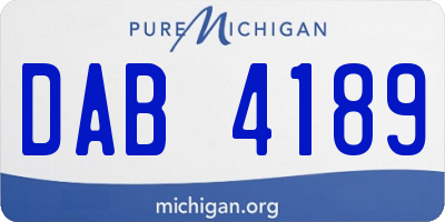 MI license plate DAB4189