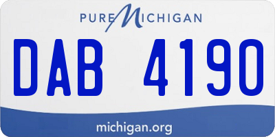 MI license plate DAB4190