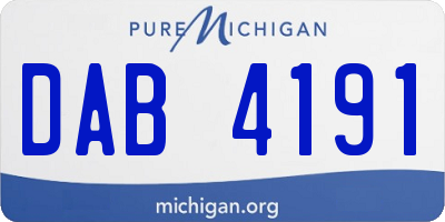 MI license plate DAB4191