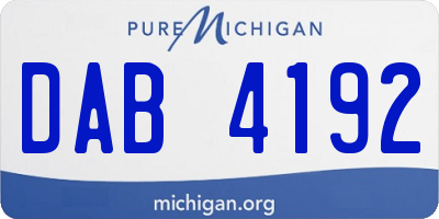 MI license plate DAB4192