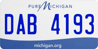 MI license plate DAB4193