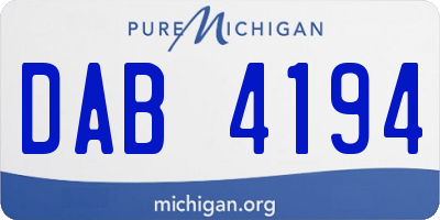 MI license plate DAB4194