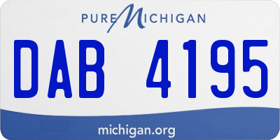 MI license plate DAB4195