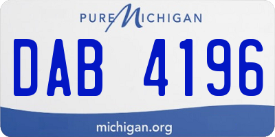 MI license plate DAB4196