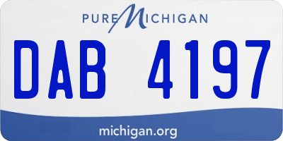 MI license plate DAB4197