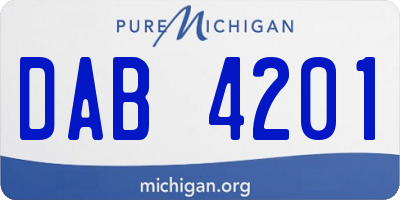 MI license plate DAB4201