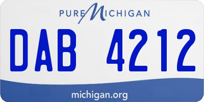 MI license plate DAB4212