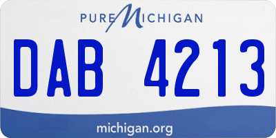 MI license plate DAB4213