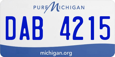 MI license plate DAB4215