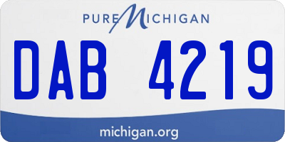 MI license plate DAB4219