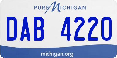 MI license plate DAB4220