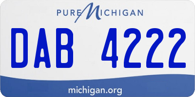 MI license plate DAB4222