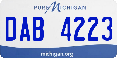 MI license plate DAB4223