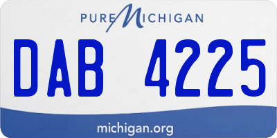 MI license plate DAB4225