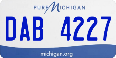 MI license plate DAB4227