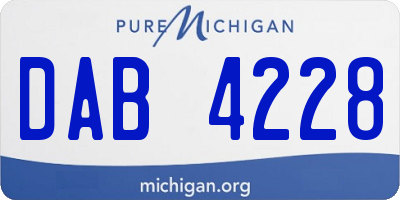 MI license plate DAB4228