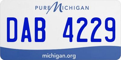 MI license plate DAB4229