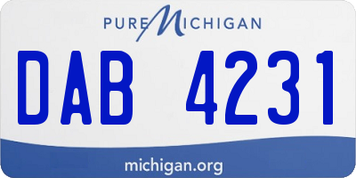 MI license plate DAB4231