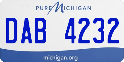 MI license plate DAB4232