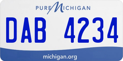 MI license plate DAB4234