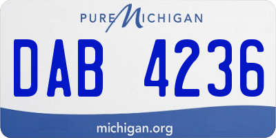 MI license plate DAB4236