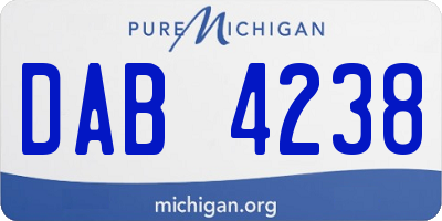 MI license plate DAB4238