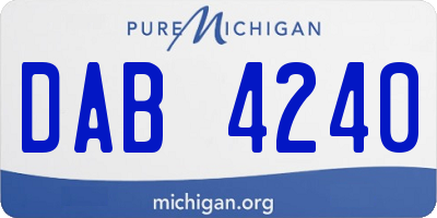 MI license plate DAB4240