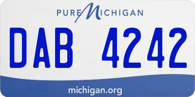 MI license plate DAB4242