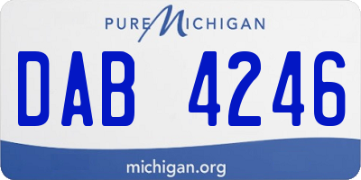 MI license plate DAB4246