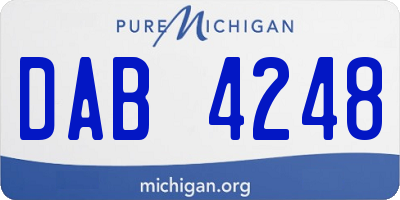 MI license plate DAB4248