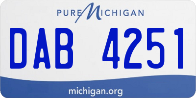 MI license plate DAB4251