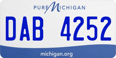 MI license plate DAB4252