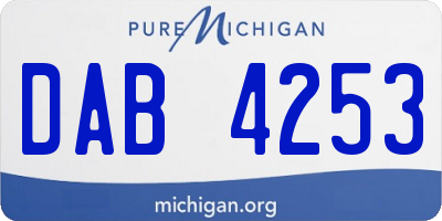 MI license plate DAB4253