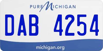 MI license plate DAB4254