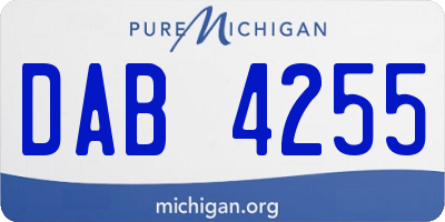 MI license plate DAB4255