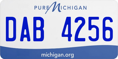 MI license plate DAB4256