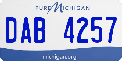 MI license plate DAB4257