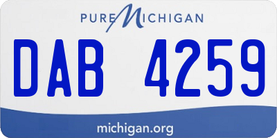 MI license plate DAB4259