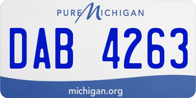 MI license plate DAB4263