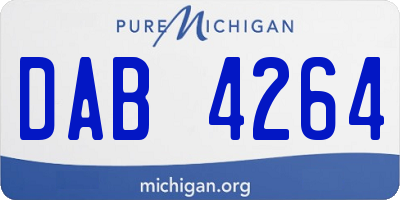 MI license plate DAB4264