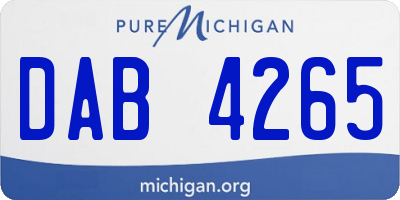 MI license plate DAB4265