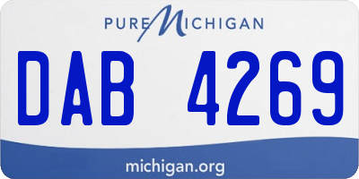 MI license plate DAB4269