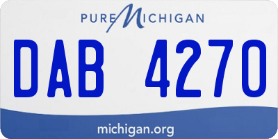 MI license plate DAB4270