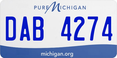 MI license plate DAB4274