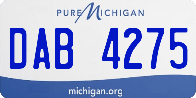 MI license plate DAB4275