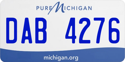 MI license plate DAB4276