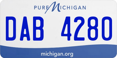 MI license plate DAB4280